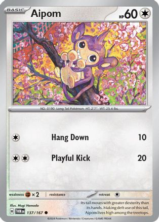 Aipom 137/167  SV06 Twilight Masquerade - Common