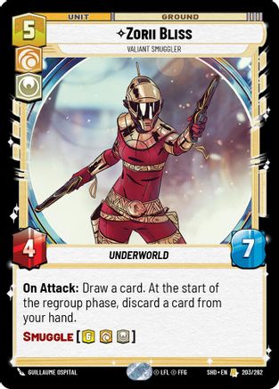 Zorii Bliss - Valiant Smuggler (203/262) - Shadows of the Galaxy Foil