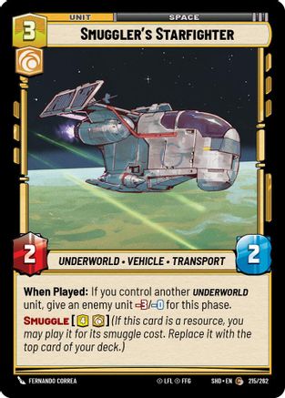 Smuggler's Starfighter (215/262) - Shadows of the Galaxy Foil