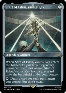 Staff of Eden, Vault's Key (Foil Etched) / Mythic / ACR