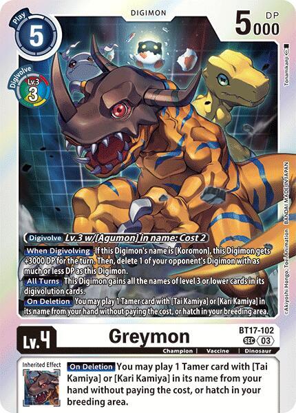 Greymon / Secret Rare / BT17