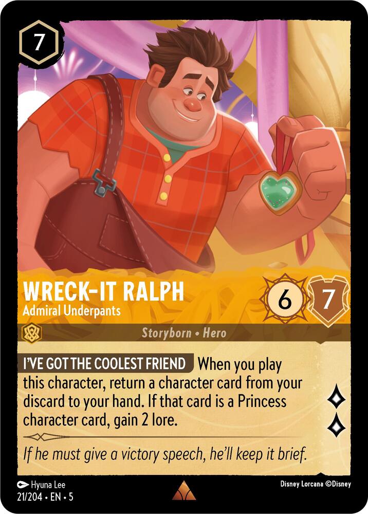 Wreck-It Ralph - Admiral Underpants / Rare / LOR5