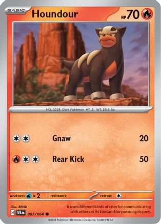 Houndour 007/064  - Reverse Holofoil SV Shrouded Fable - Common