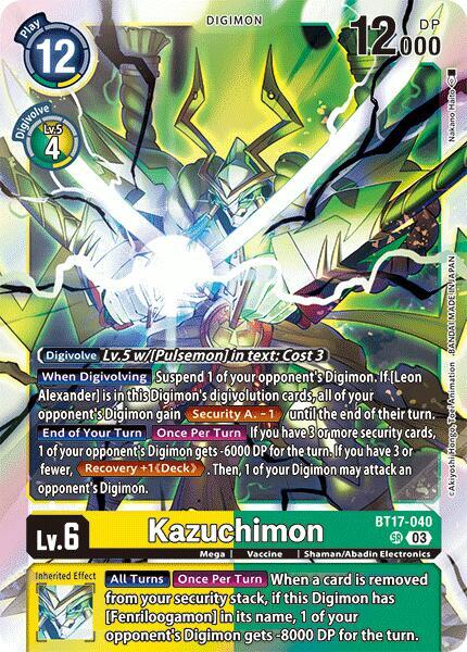 Kazuchimon / Super Rare / BT17