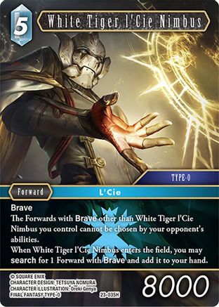 White Tiger l'Cie Nimbus (23-035H) - Hidden Trials Foil