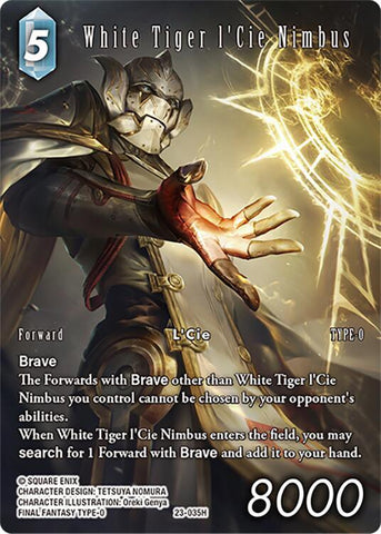 White Tiger l'Cie Nimbus (Full Art) / Hero / Hidden Trials XXIII (FOIL)