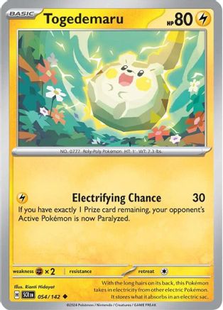 Togedemaru 054/142  - Reverse Holofoil SV07 Stellar Crown - Uncommon