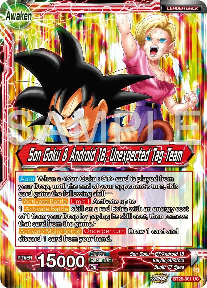 Son Goku // Son Goku & Android 18, Unexpected Tag Team / Uncommon / BT26