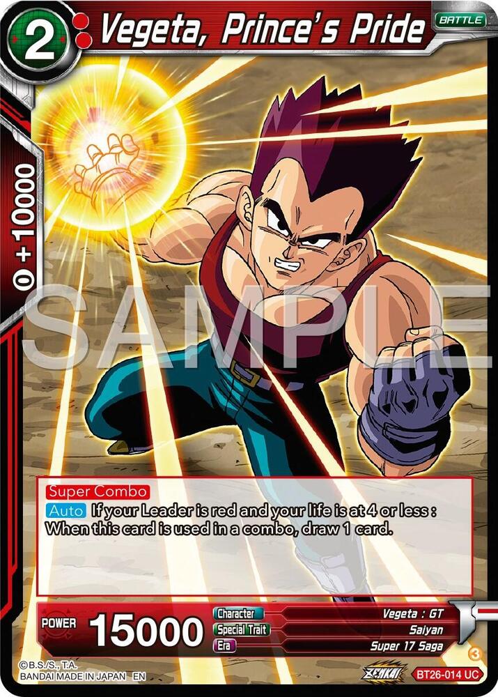 Vegeta, Prince's Pride / Uncommon / BT26