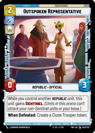 Outspoken Representative (043/257) - Twilight of the Republic