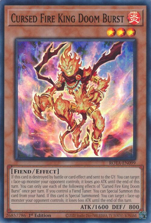 Cursed Fire King Doom Burst / Super Rare / ROTA / 1st Edition