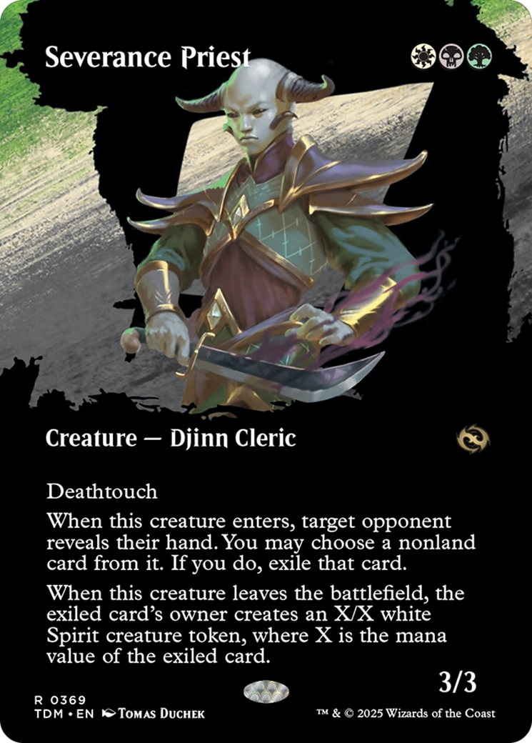 Severance Priest (TDM-369) - Tarkir: Dragonstorm: (Showcase) (Borderless) Foil