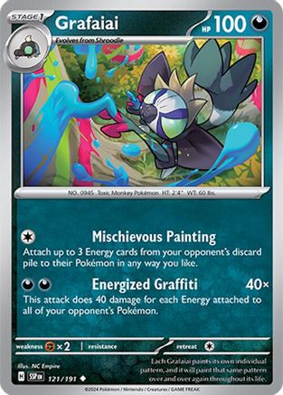 Grafaiai 121/191  - Reverse Holofoil SV08 Surging Sparks - Uncommon