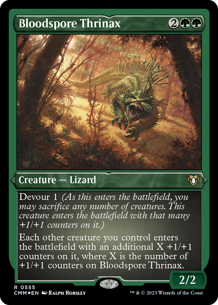 Bloodspore Thrinax (CMM-555) - Commander Masters Etched Foil