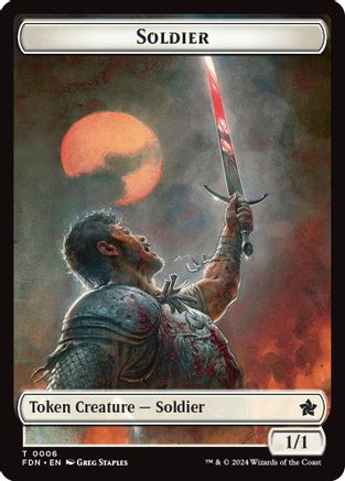 Soldier // Faerie Double-Sided Token (FDN-6 // 9) - Foundations