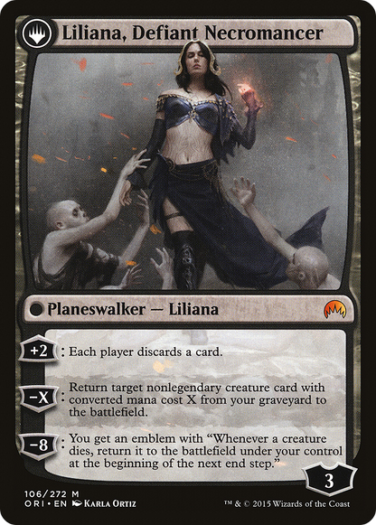 Liliana, Heretical Healer // Liliana, Defiant Necromancer (LIST-ORI-106) - The List: (originpwdfc)