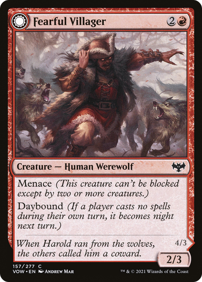 Fearful Villager // Fearsome Werewolf (VOW-157) - Innistrad: Crimson Vow: (Double Faced Transform)