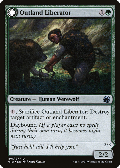 Outland Liberator // Frenzied Trapbreaker (MID-190) - Innistrad: Midnight Hunt: (Double Faced Transform) Foil