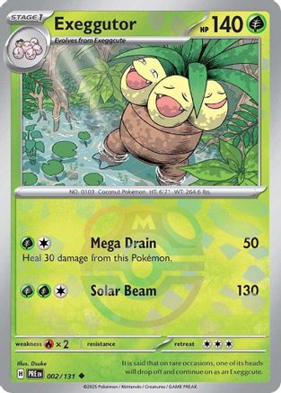 Exeggutor (Master Ball Pattern) 002/131  - Holofoil SV Prismatic Evolutions - Uncommon