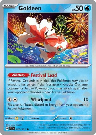 Goldeen (Master Ball Pattern) 020/131  - Holofoil SV Prismatic Evolutions - Common