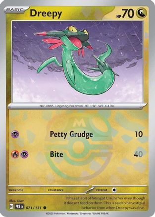 Dreepy (Master Ball Pattern) 071/131  - Holofoil SV Prismatic Evolutions - Common