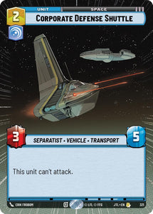 Corporate Defense Shuttle (Hyperspace) / Rare / JTL