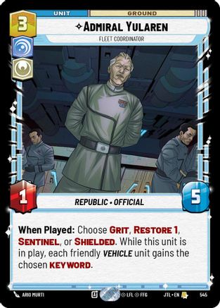 Admiral Yularen - Fleet Coordinator (Foil) (545) - Jump to Lightspeed Foil