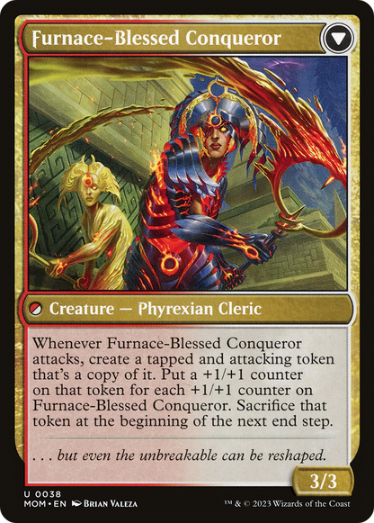 Sun-Blessed Guardian // Furnace-Blessed Conqueror (MOM-038) - March of the Machine Foil