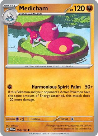 Medicham 100  - Reverse Holofoil SV10 Destined Rivals - Uncommon
