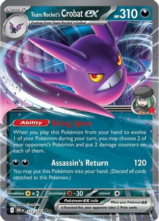 Team Rocket's Crobat ex 122/182  - Holofoil SV10 Destined Rivals - Double Rare