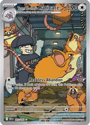 Team Rocket's Raticate 202/182  - Holofoil SV10 Destined Rivals - Illustration Rare
