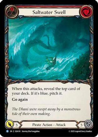 Saltwater Swell (Red) (SEA141) - High Seas Rainbow Foil