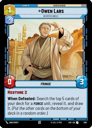 Owen Lars - Devoted Uncle (Foil) (559) - Legends of the Force Foil