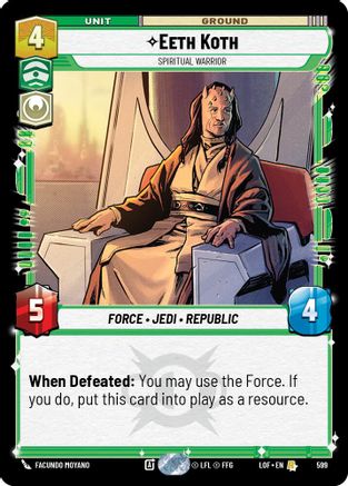 Eeth Koth - Spiritual Warrior (Foil) (599) - Legends of the Force Foil