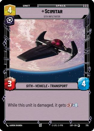Scimitar - Sith Infiltrator (Foil) (735) - Legends of the Force Foil