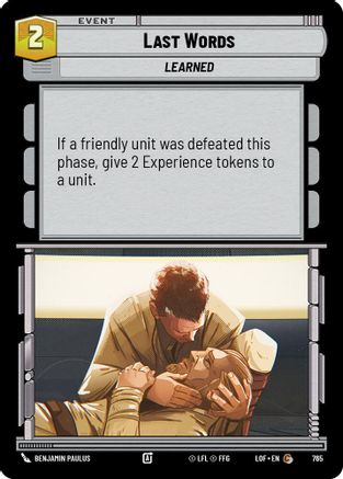 Last Words (Foil) (765) - Legends of the Force Foil