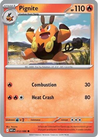 Pignite 012/086  - Reverse Holofoil SV White Flare - Common