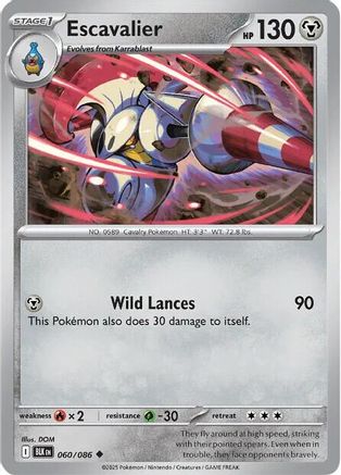 Escavalier 060/086  - Reverse Holofoil SV Black Bolt - Common