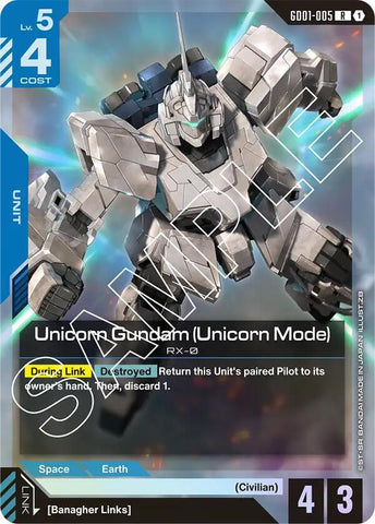 Unicorn Gundam (Unicorn Mode) / Rare / GD01