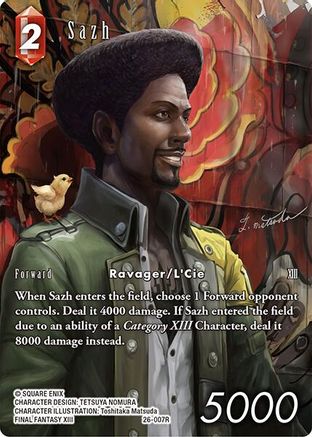 Sazh (Full Art) (26-007R) - Gunslinger in the Abyss