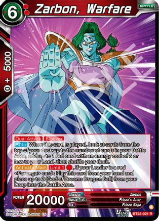 Zarbon, Warfare (PRISMATIC CLASH)