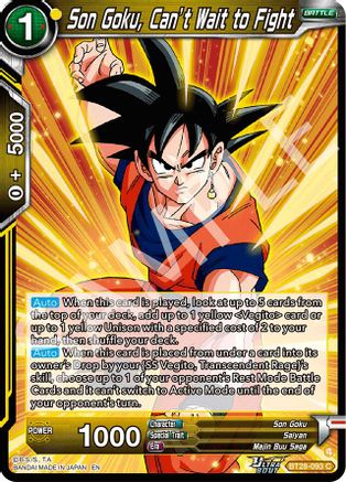 Son Goku, Can’t Wait to Fight (PRISMATIC CLASH) Foil