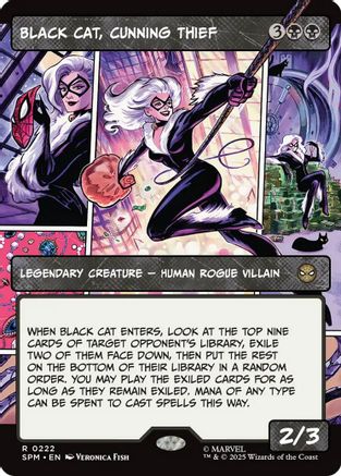 Black Cat, Cunning Thief (Borderless) (SPM-222) - Marvel's Spider-Man Foil