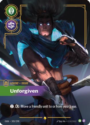 Yasuo - Unforgiven (Showcase) (305/298) - Origins Foil