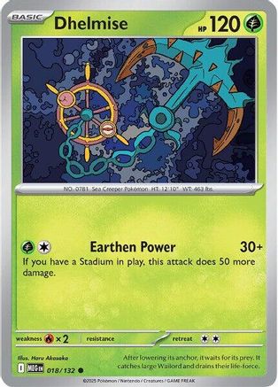 Dhelmise 018  - Reverse Holofoil ME01 Mega Evolution - Uncommon