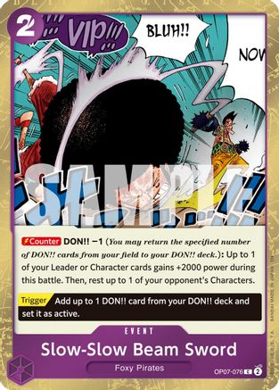 Slow-Slow Beam Sword (Pirate Foil) (OP07-076) - Premium Booster -The Best- Vol. 2 Foil