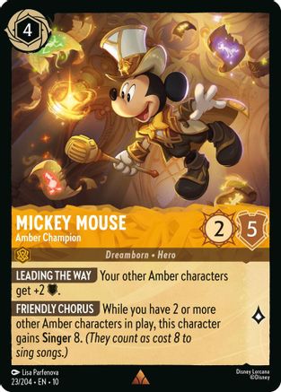 Mickey Mouse - Amber Champion (23/204) - Whispers in the Well Cold Foil