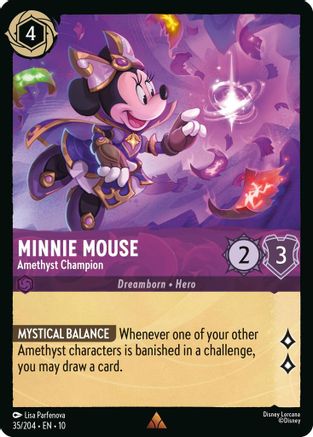 Minnie Mouse - Amethyst Champion (35/204) - Whispers in the Well Cold Foil
