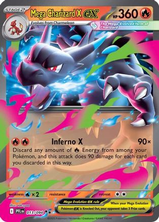 Mega Charizard X ex 013/094  - Holofoil ME02 Phantasmal Flames - Double Rare