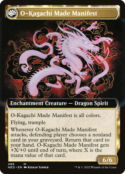 The Kami War // O-Kagachi Made Manifest (NEO-489) - Kamigawa: Neon Dynasty: (Extended Art, fandfc, enchantment)